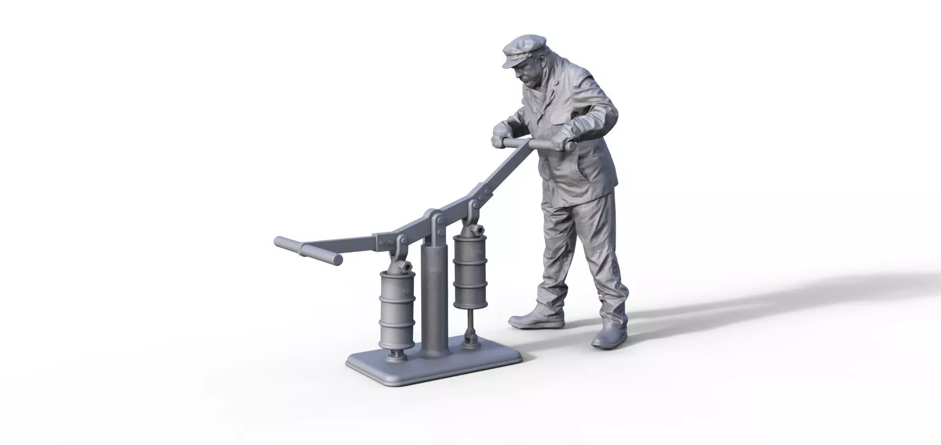 Air pump for historical helmet divers 3D print model_0