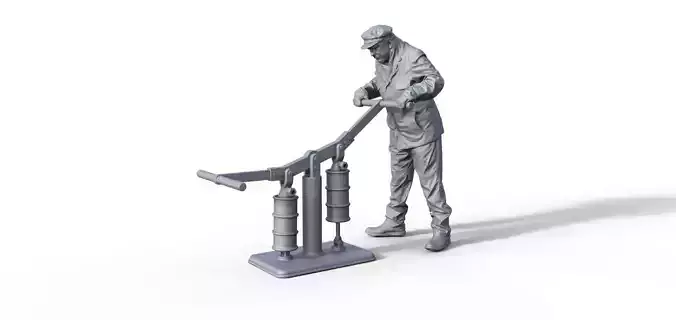 Air pump for historical helmet divers