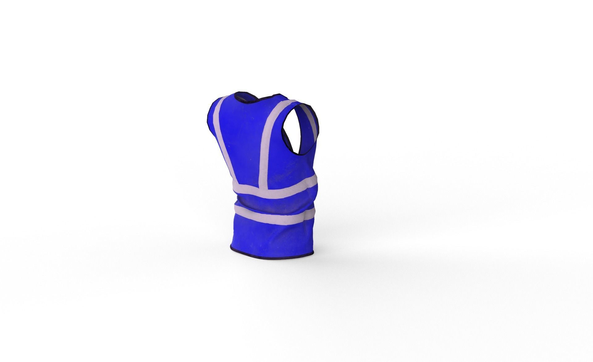 Realistic Worker Vest 003 Low-poly 3D model_10
