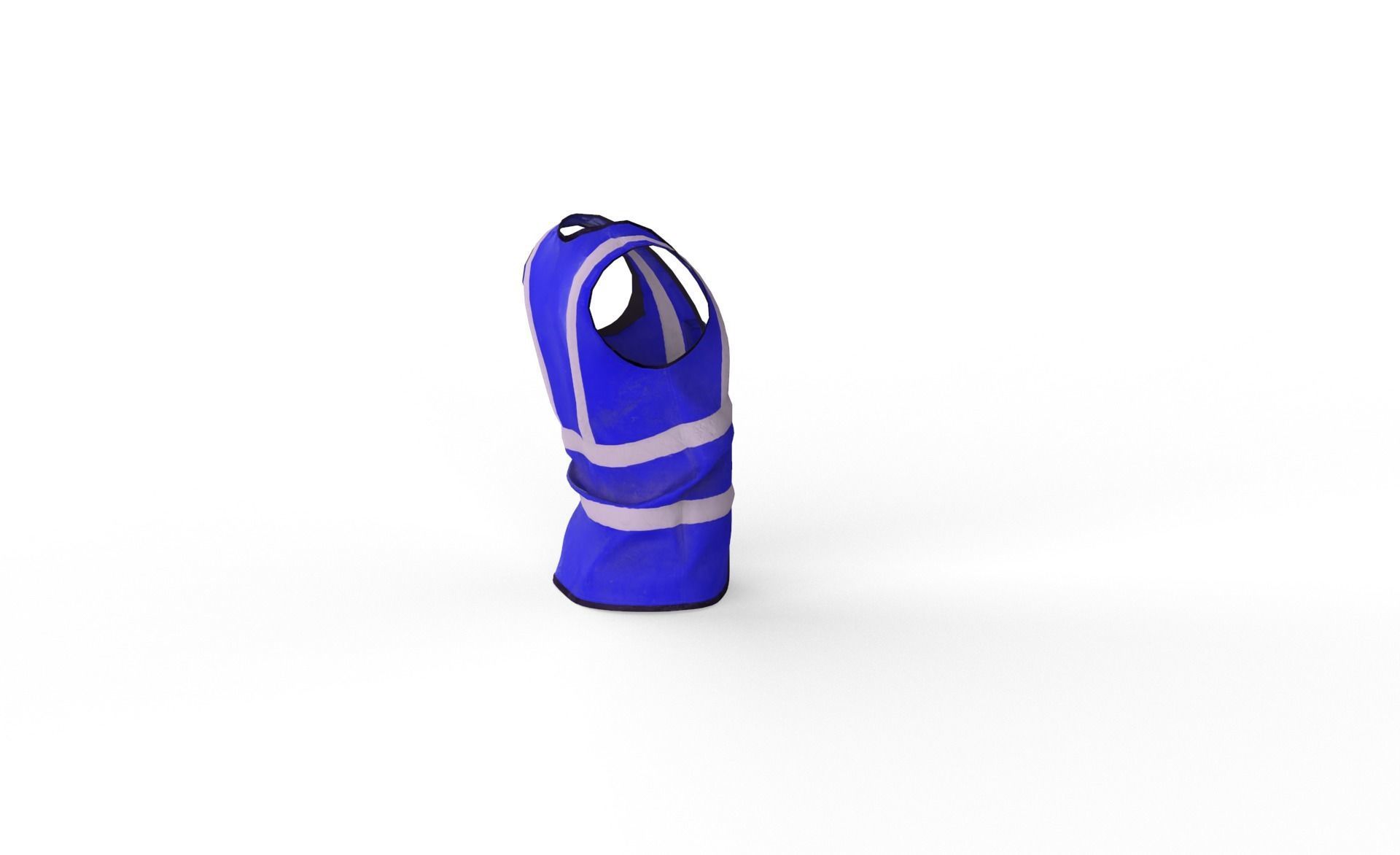 Realistic Worker Vest 003 Low-poly 3D model_12