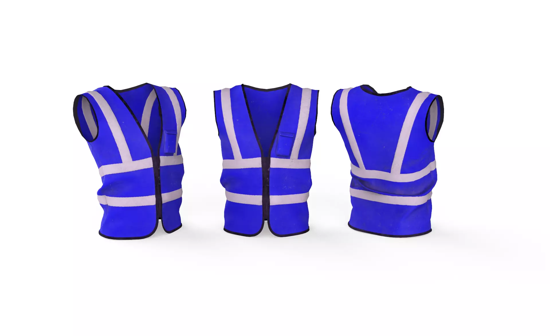 Realistic Worker Vest 003 Low-poly 3D model_0