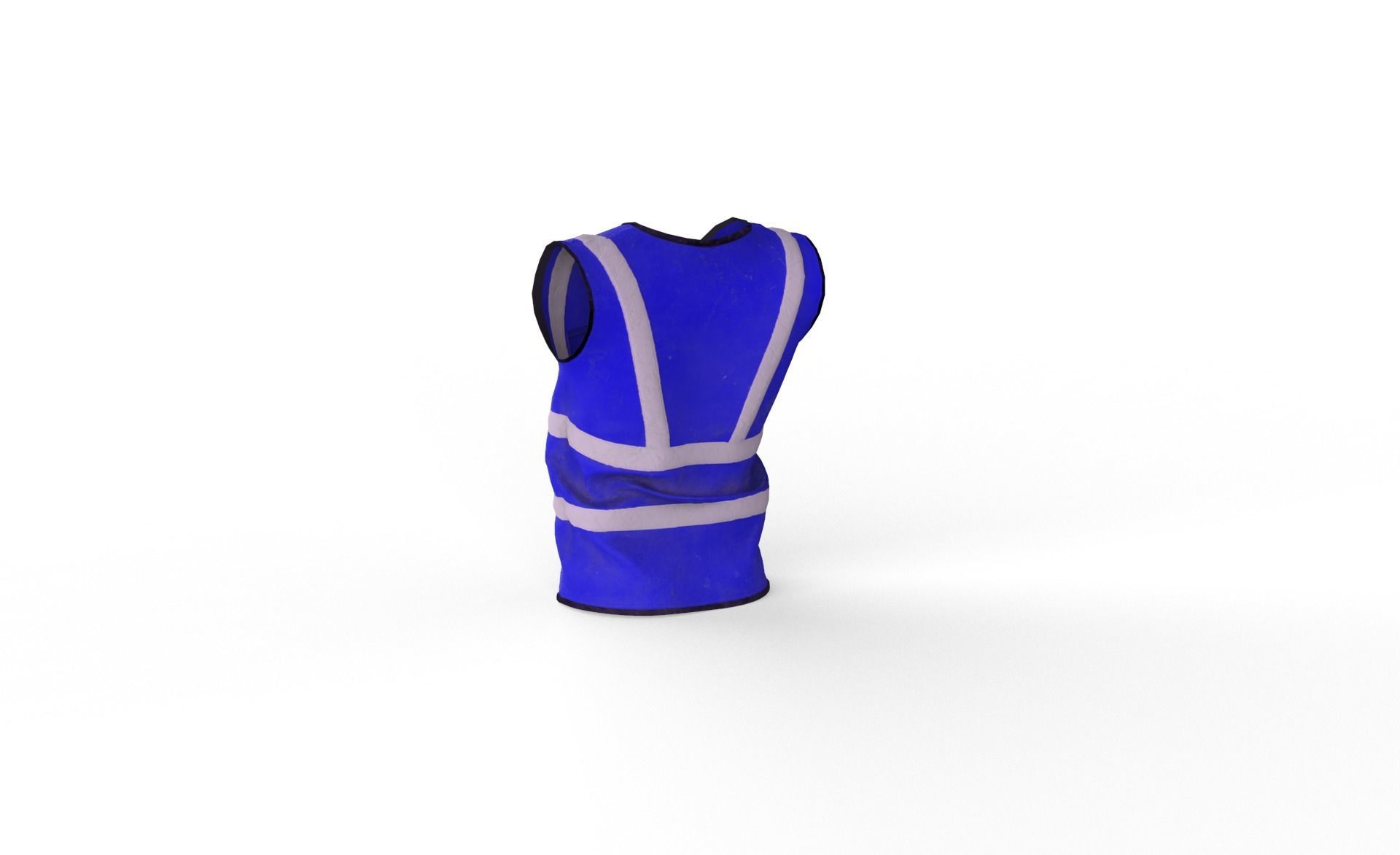 Realistic Worker Vest 003 Low-poly 3D model_6