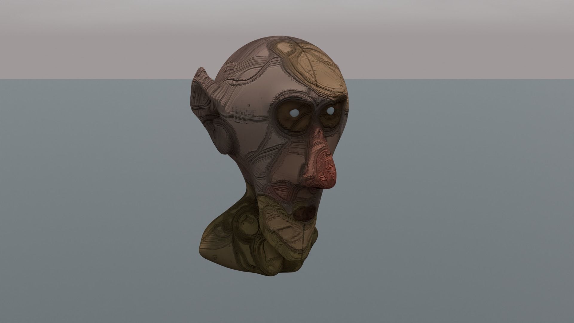 Evil face 3D model_2