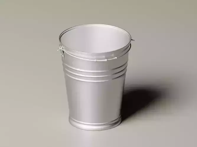 Galvanized Steel Bucket 3D Model