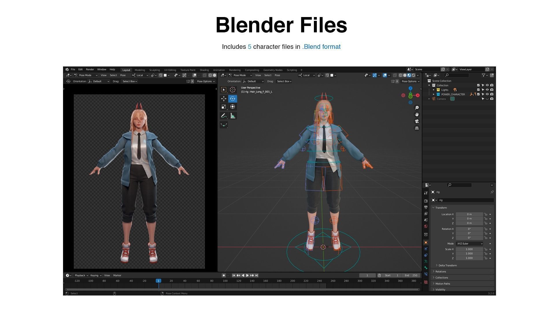 Power - Chainsaw Man - 3D Blender - UE4 Low-poly 3D model_7