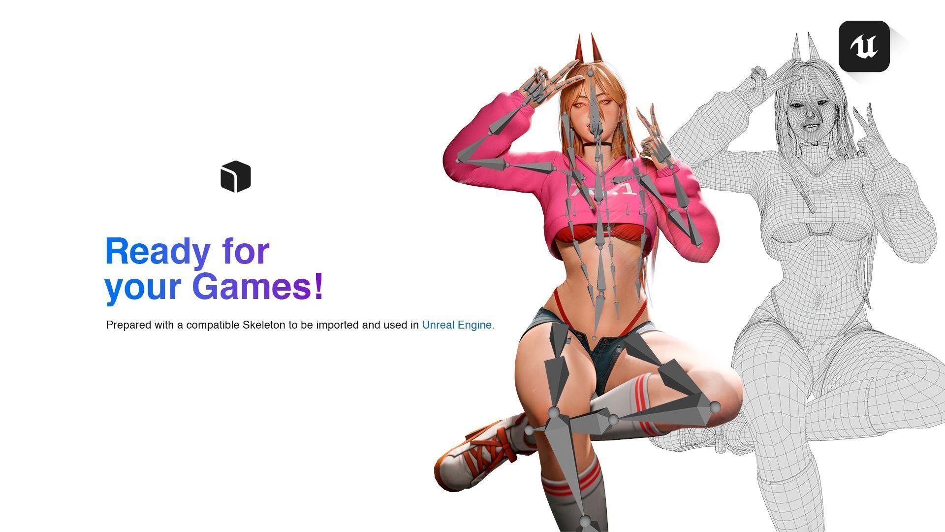 Power - Chainsaw Man - 3D Blender - UE4 Low-poly 3D model_8