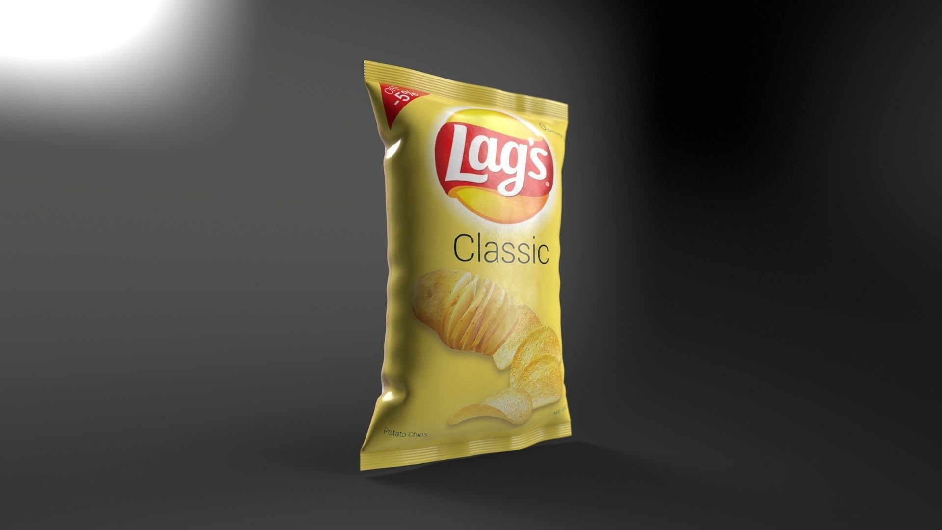 Chips Packet Low-poly 3D model_7