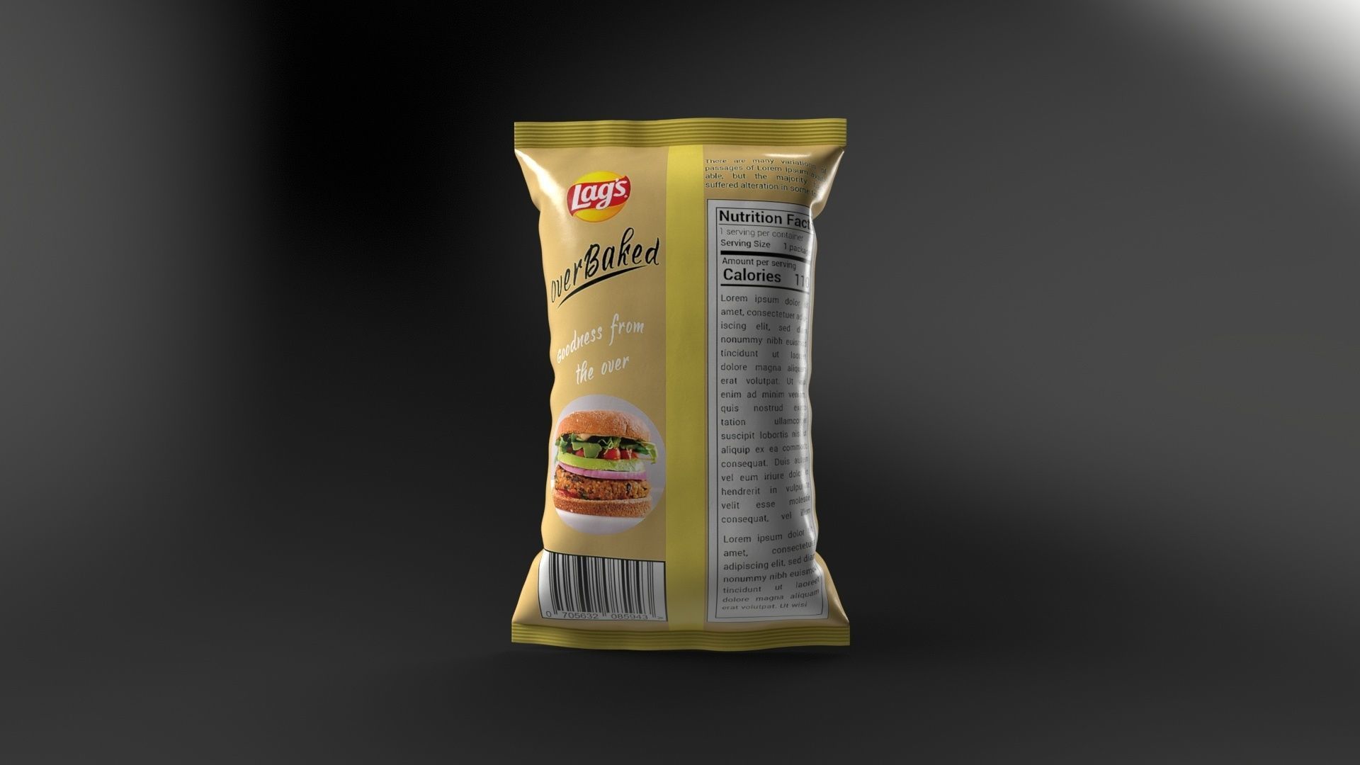 Chips Packet Low-poly 3D model_5