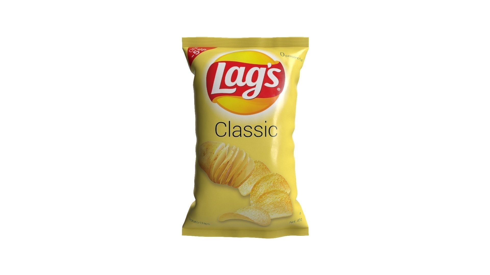 Chips Packet Low-poly 3D model_2