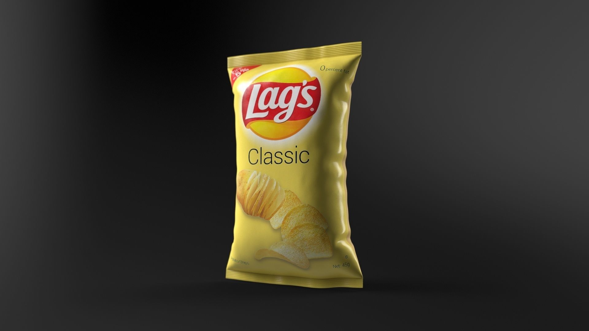 Chips Packet Low-poly 3D model_3