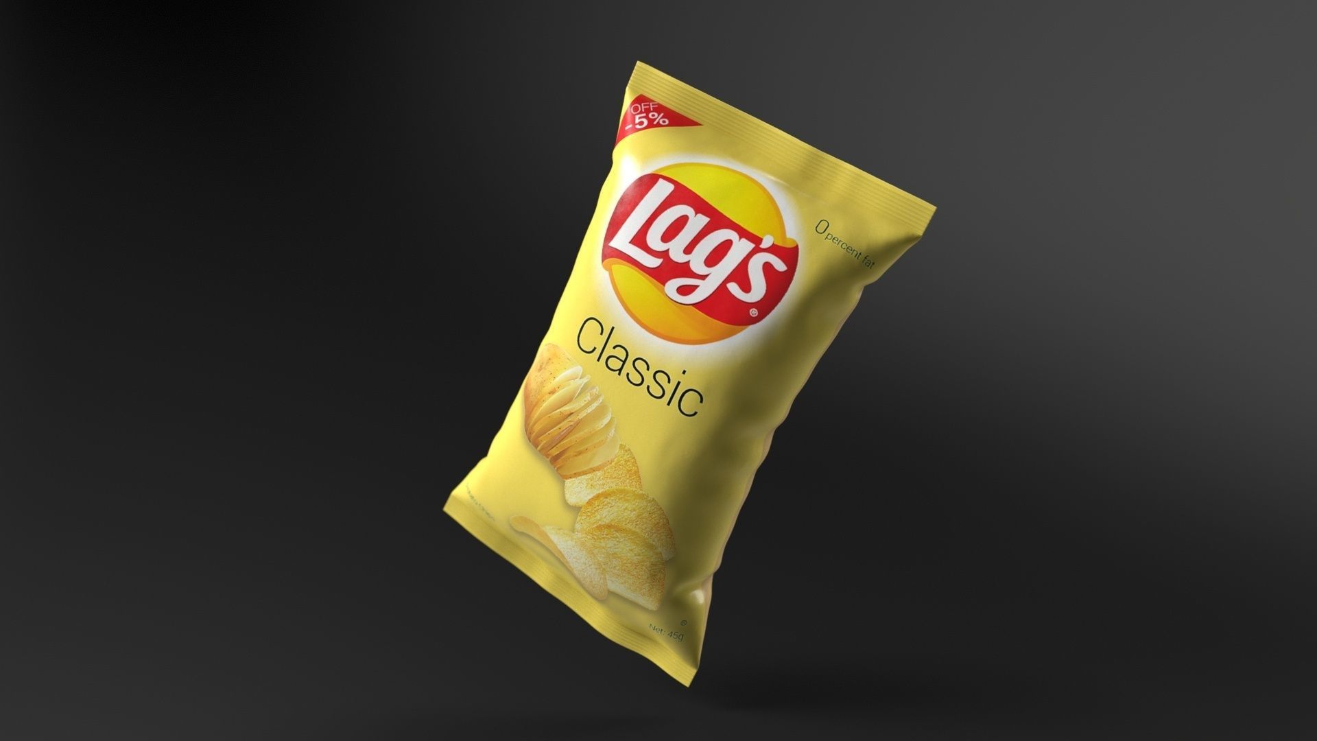 Chips Packet Low-poly 3D model_4