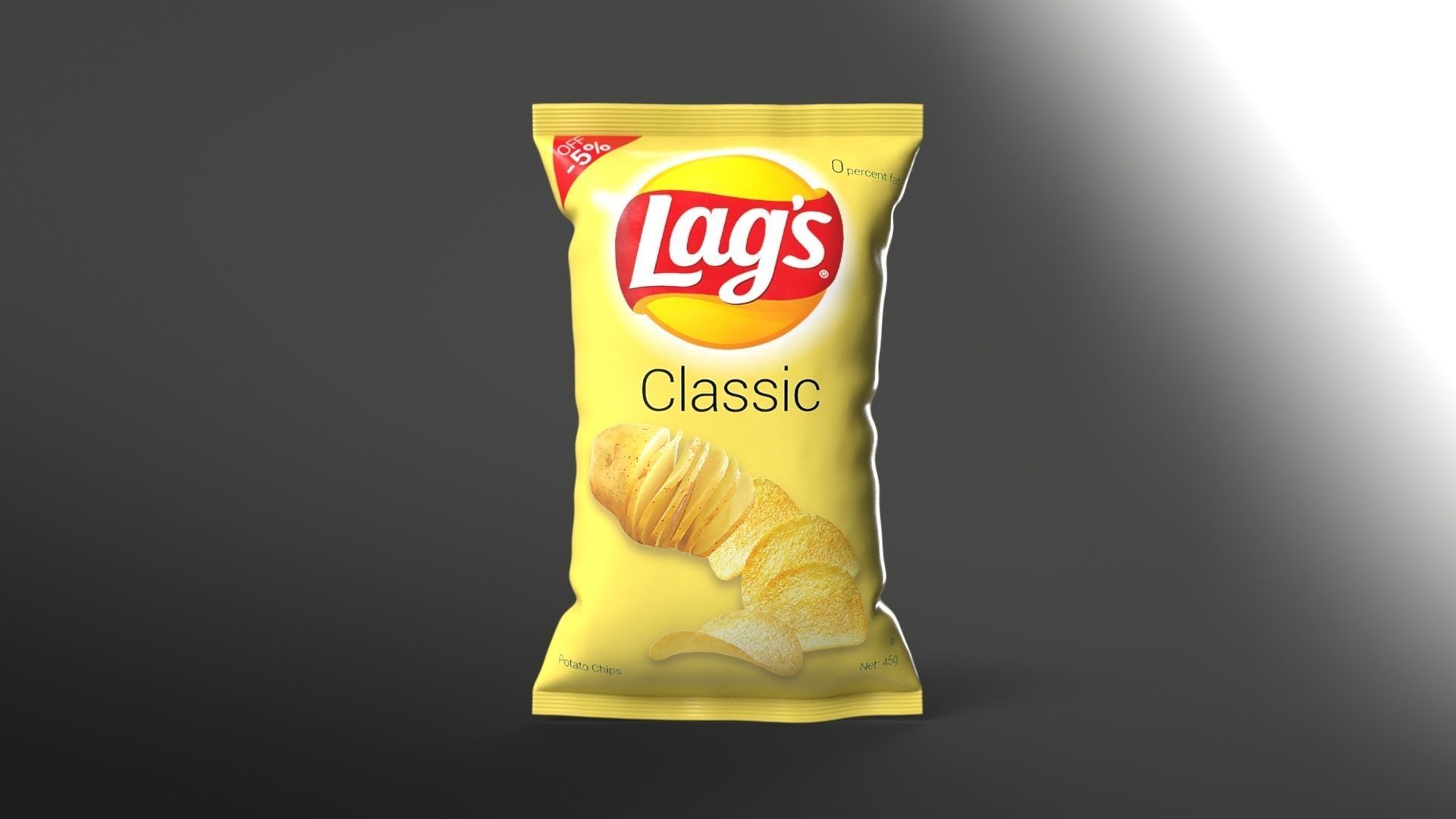 Chips Packet Low-poly 3D model_8