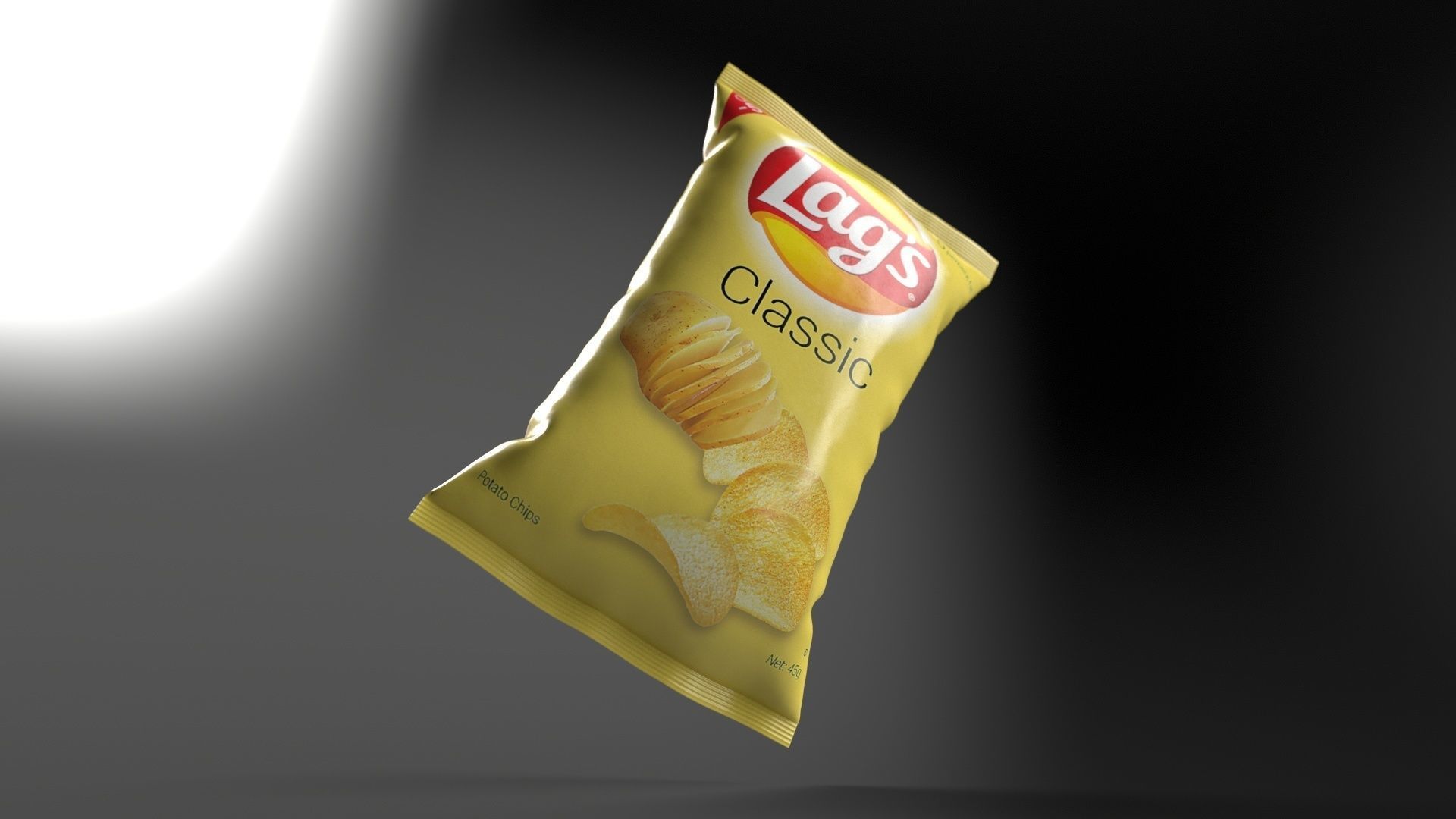 Chips Packet Low-poly 3D model_1