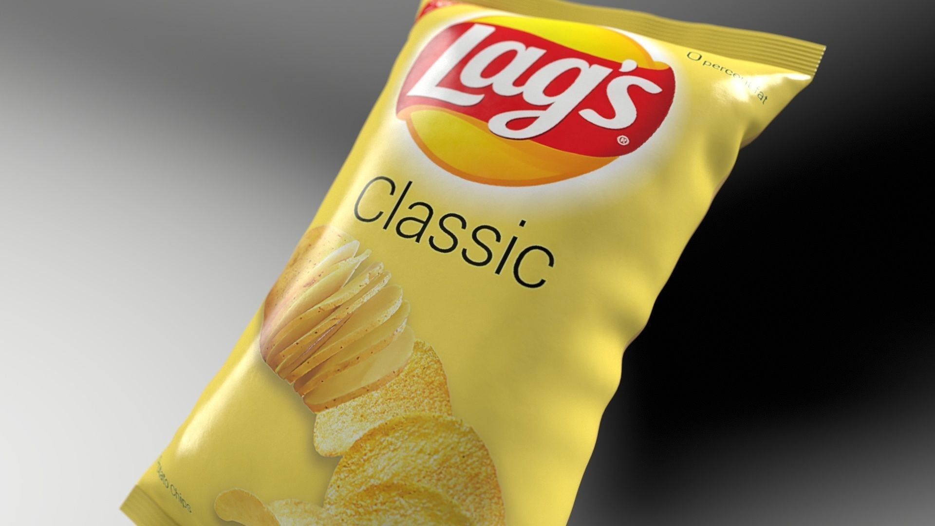 Chips Packet Low-poly 3D model_9