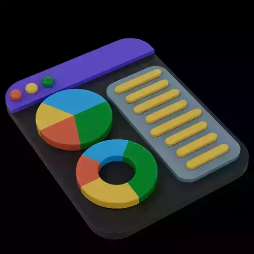 Animated Business Analytics 3D Models Icon No5  3D model