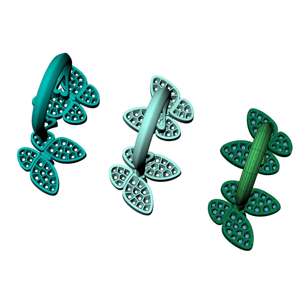 Two Butterfly Between Finger Ring VCA 3D print model_13