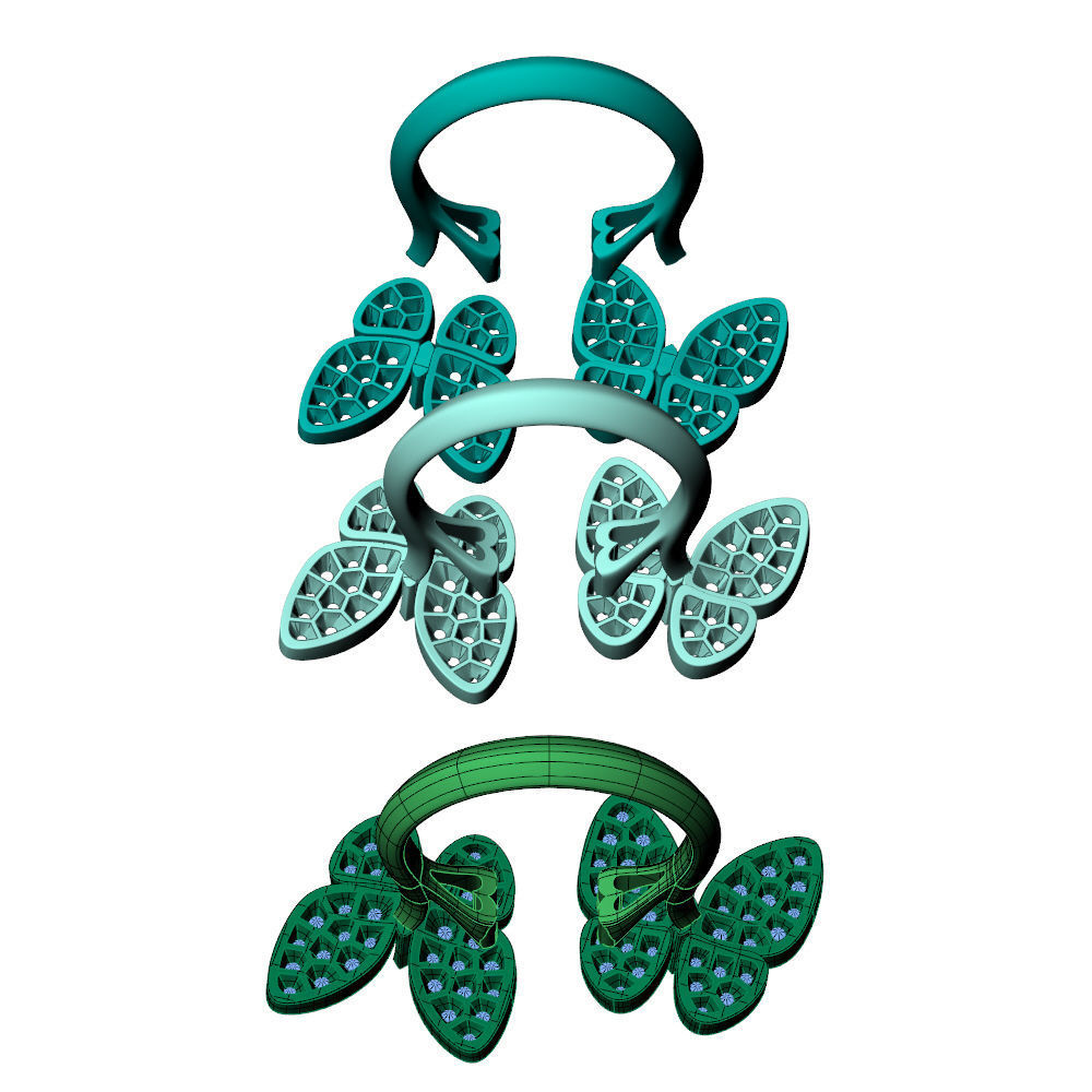 Two Butterfly Between Finger Ring VCA 3D print model_16
