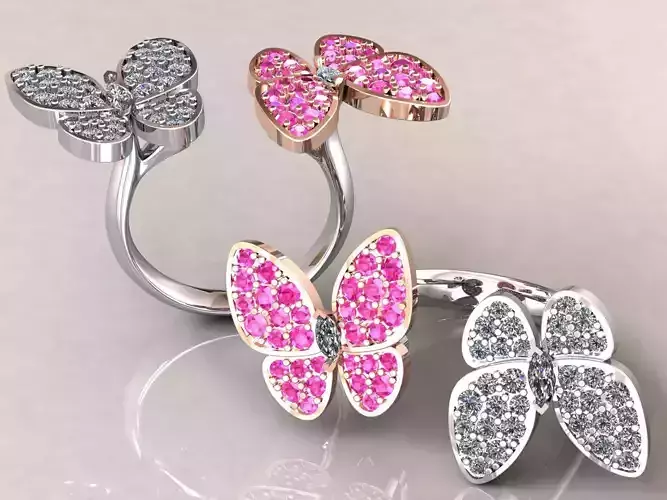 Two Butterfly Between Finger Ring VCA