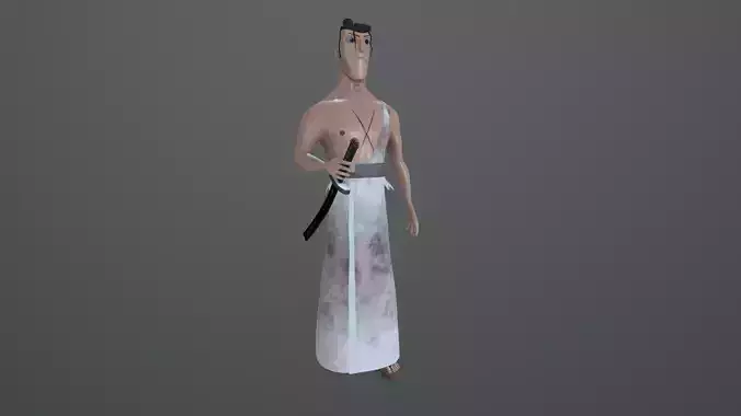 3D Model Samurai Jack -Highpoly-Lowpoly-