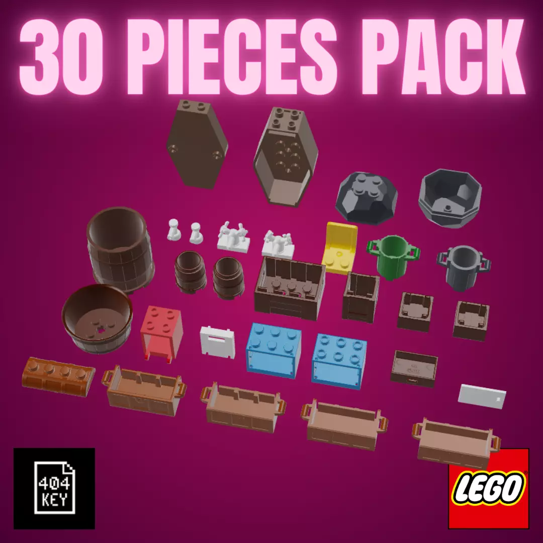 Collection of 30 unique 3D LEGO models 3D print model_0