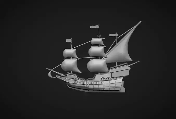Sailing Ship Bas Relief 3D print model