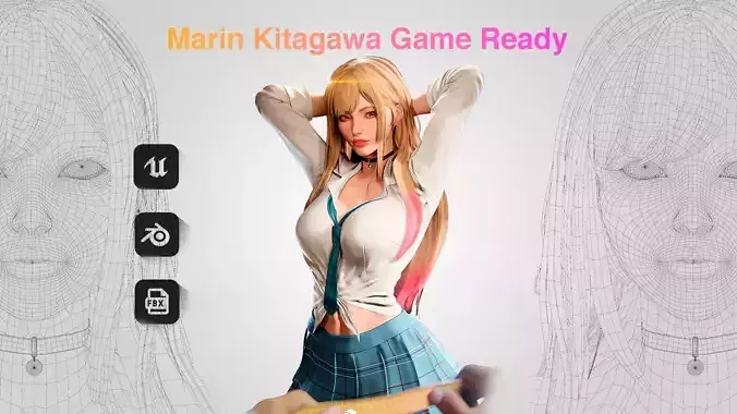 Marin Kitagawa - Game Ready 3D model Low-poly 3D model