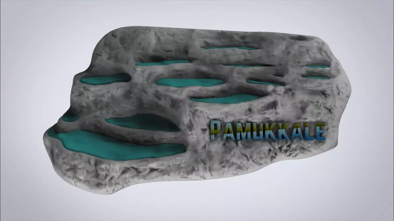 Pamukkale Turkiye Souvenir Bas Relief 3D print model