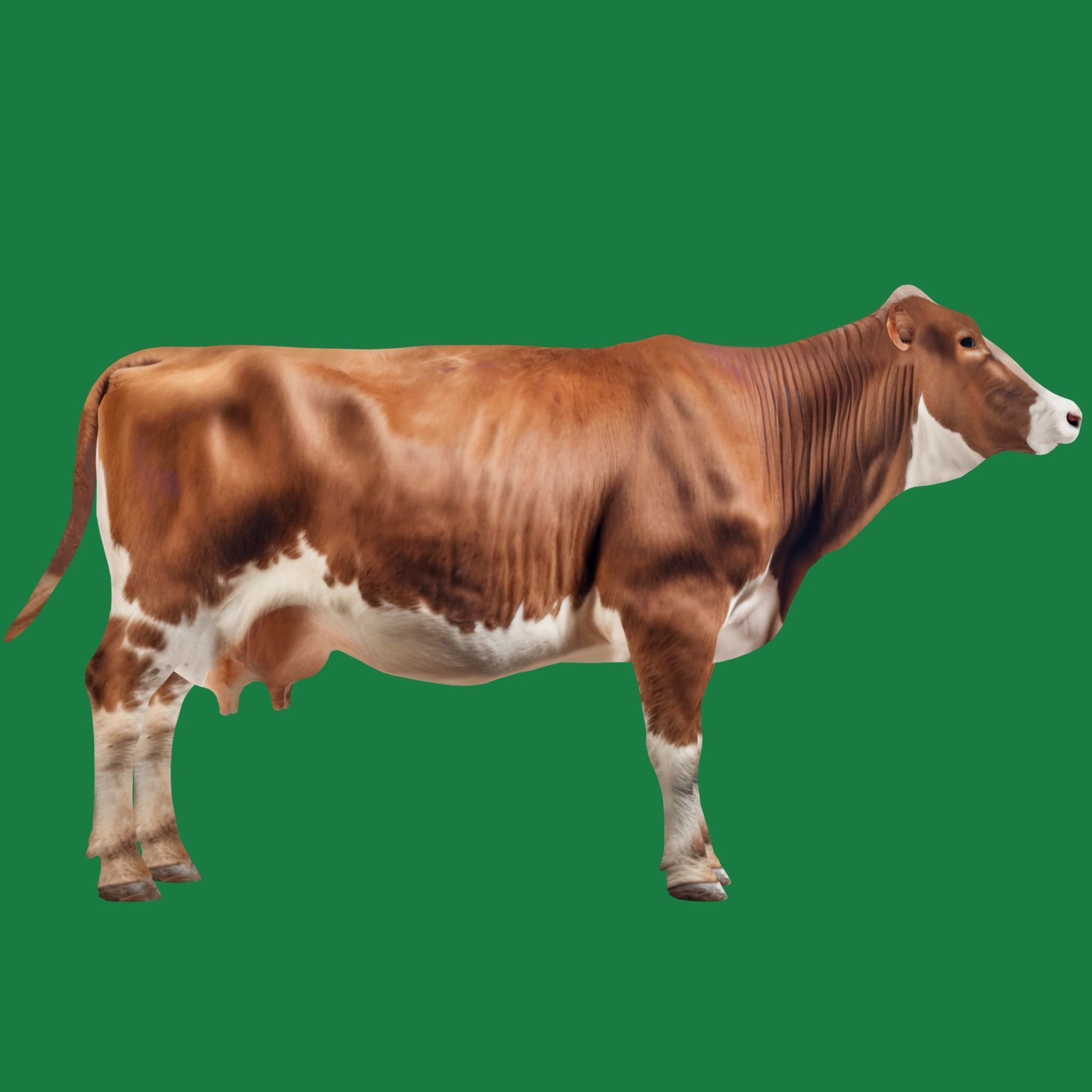 Red Angus Beef Cattle 3D model_15