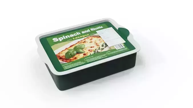 Spinach and Ricotta Lasagne Low-poly 3D model