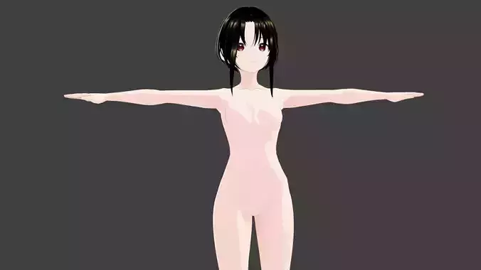 T pose rigged model - Kaguya Shinomiya anime girl 3D model