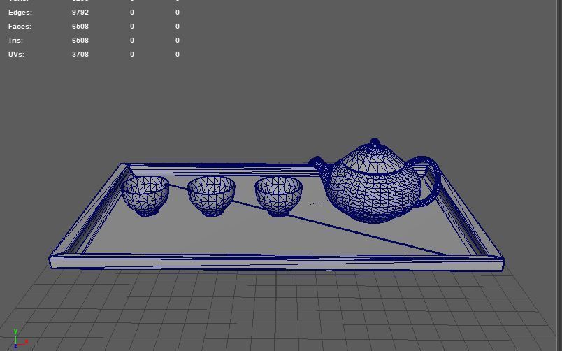 Japanese Tea Set 3D model_7
