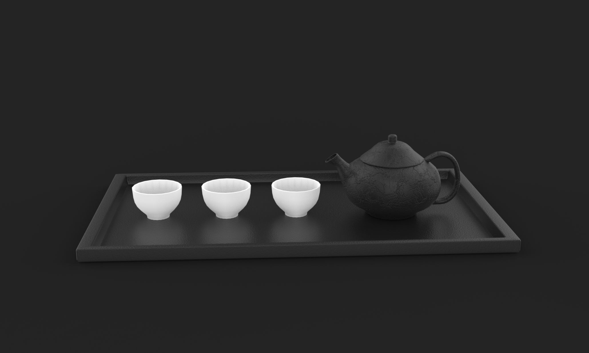 Japanese Tea Set 3D model_1