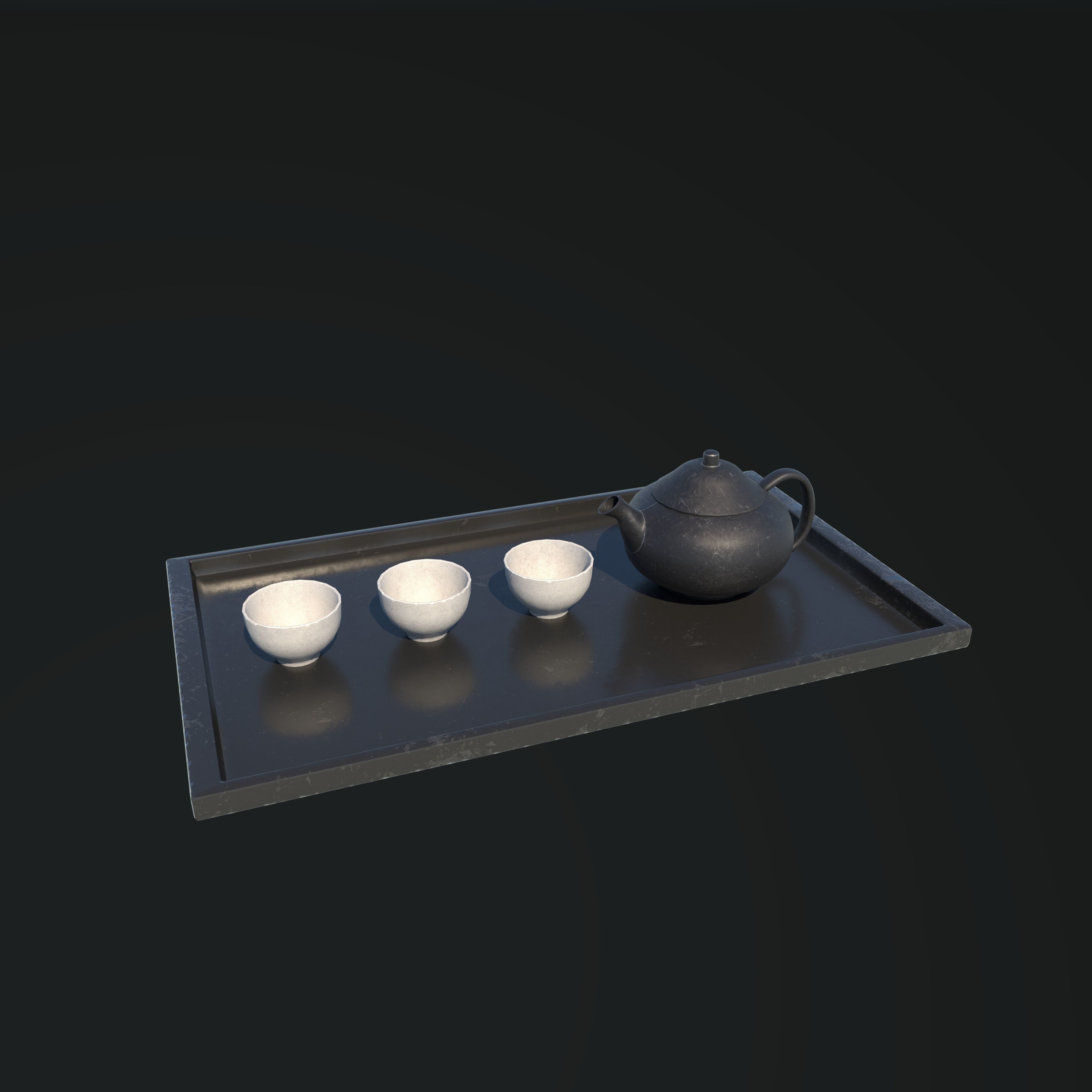 Japanese Tea Set 3D model_4
