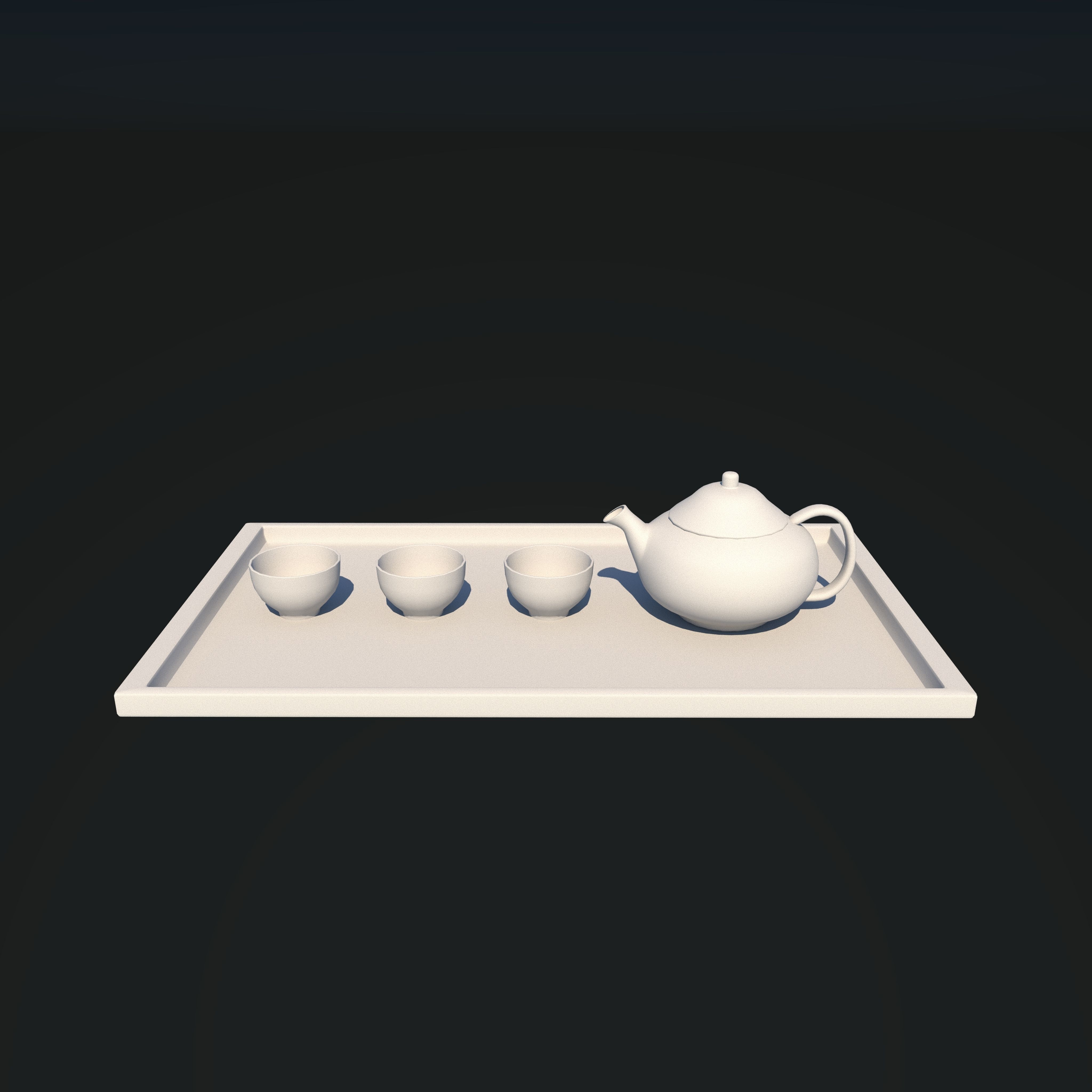 Japanese Tea Set 3D model_5