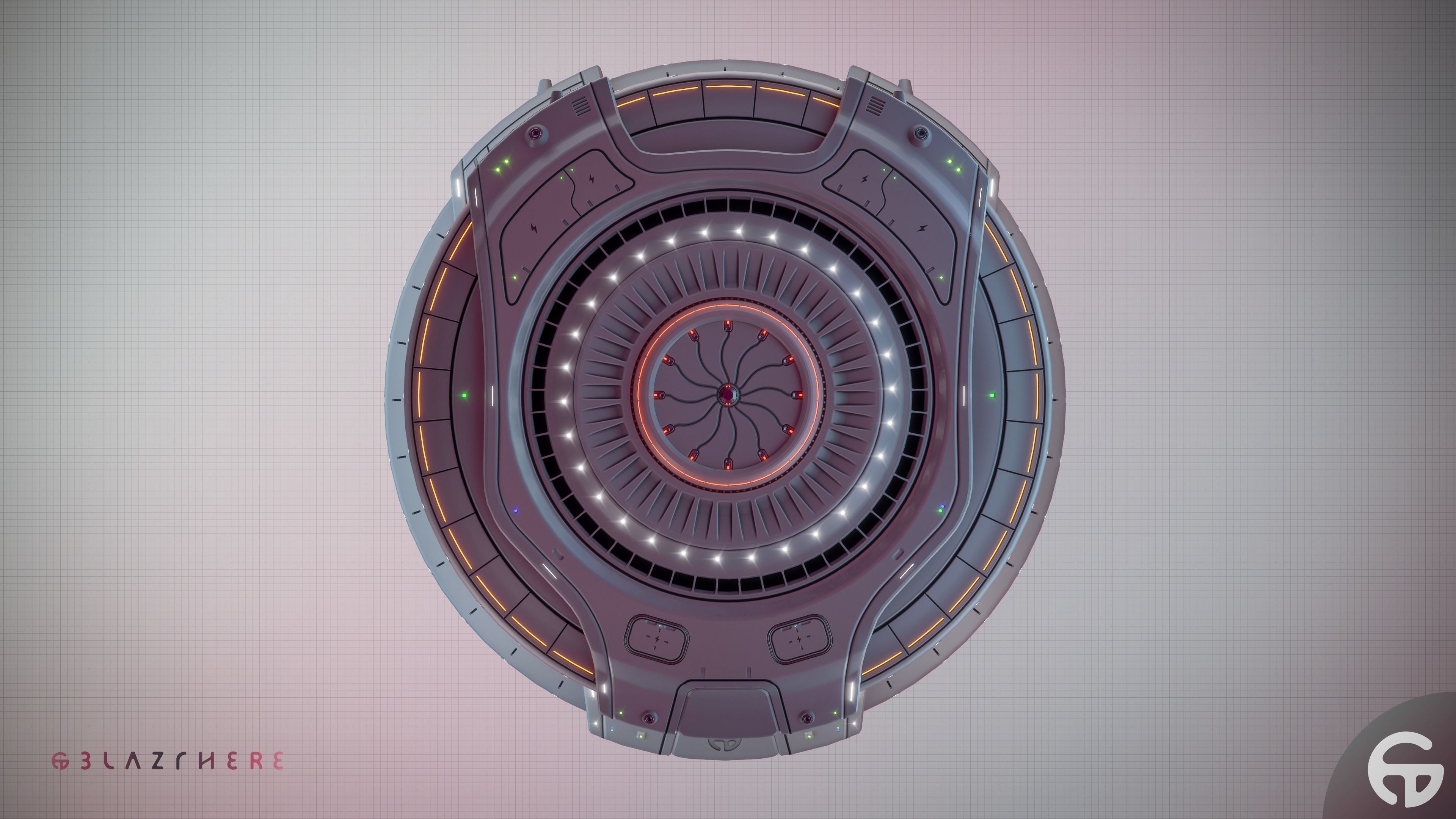 Oblasphere UFO Spaceship 3D Model Low-poly 3D model_21