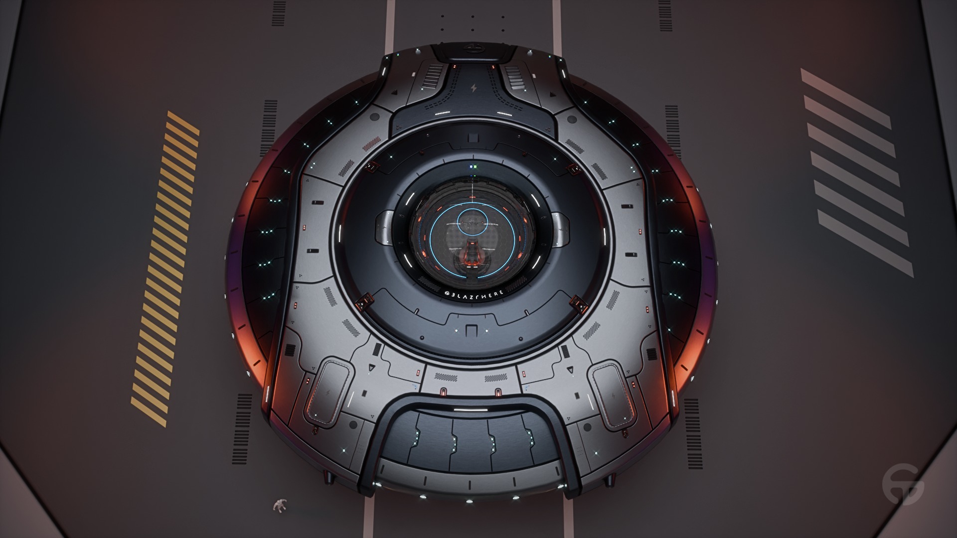 Oblasphere UFO Spaceship 3D Model Low-poly 3D model_17