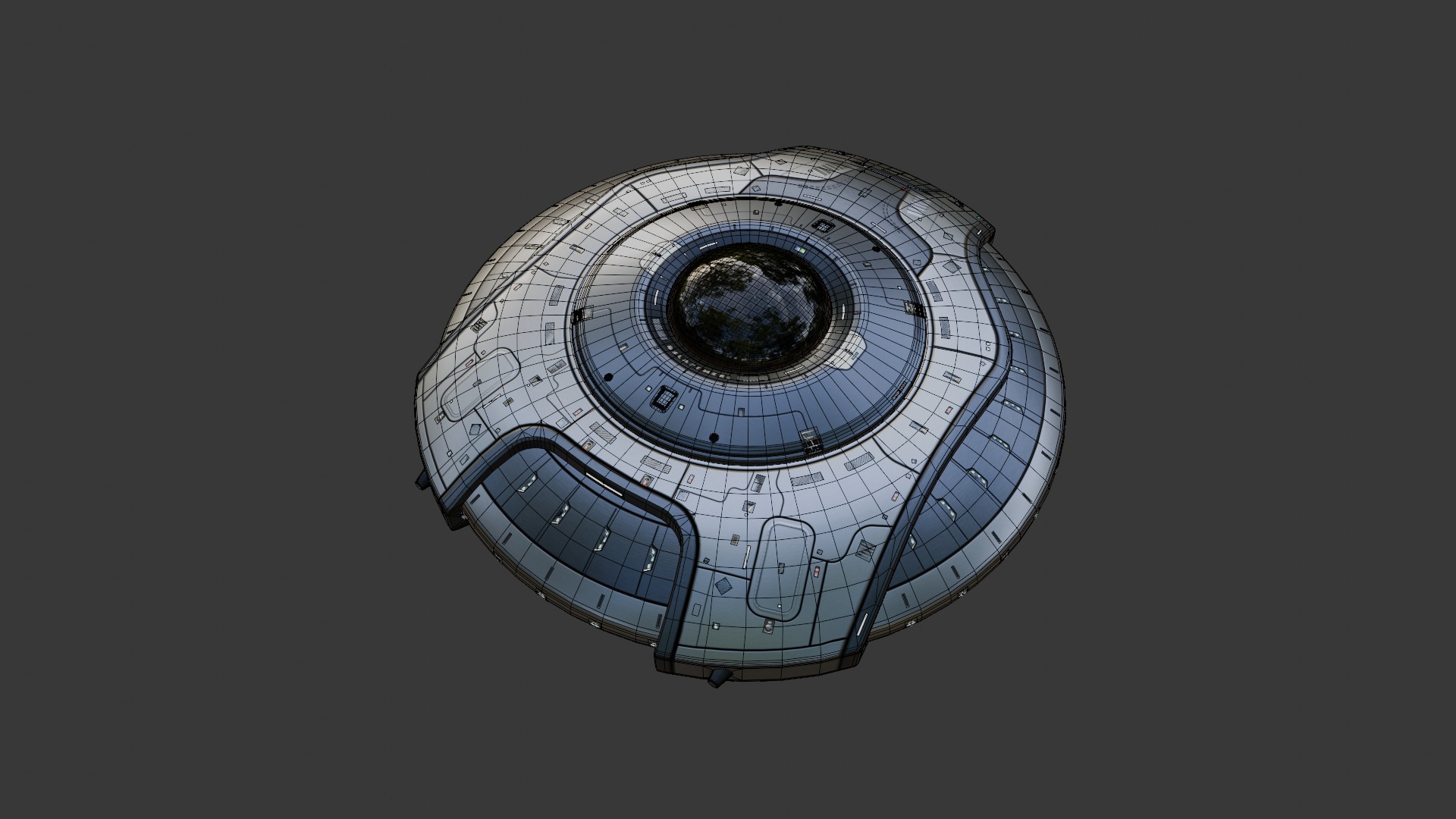 Oblasphere UFO Spaceship 3D Model Low-poly 3D model_26