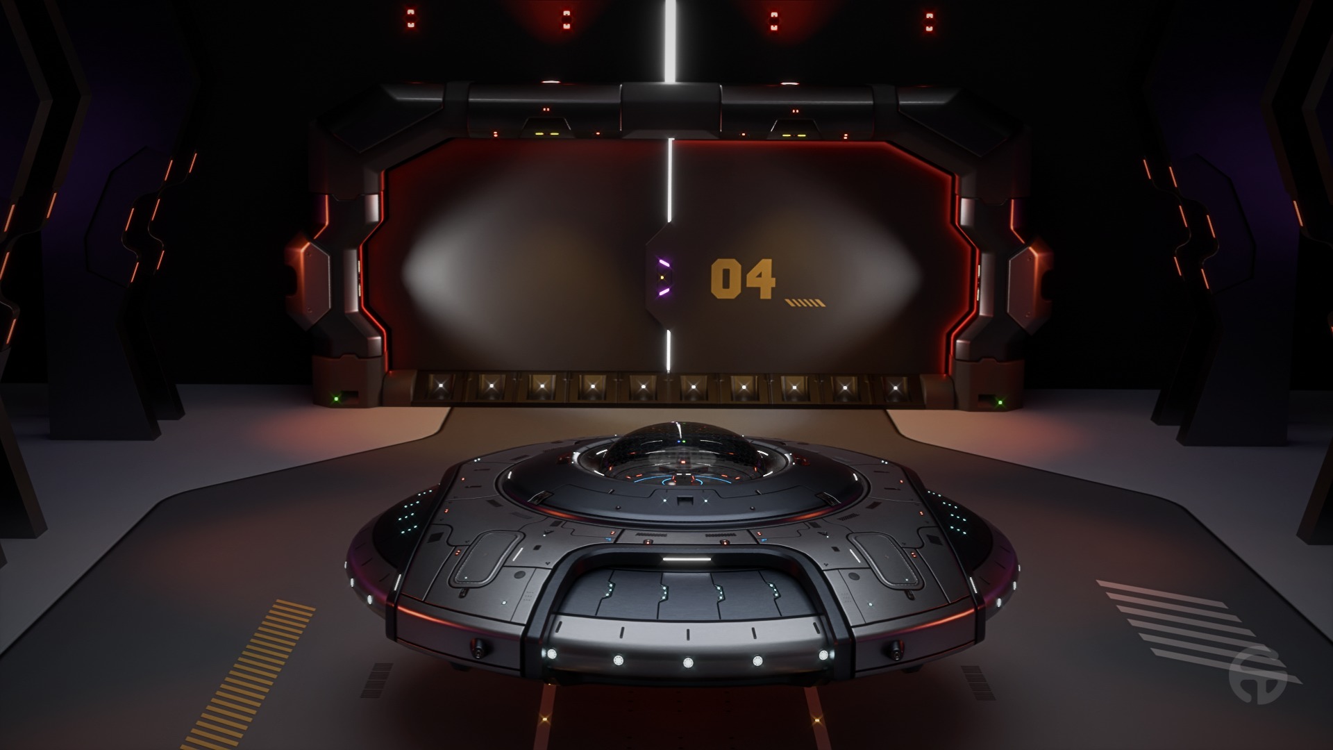 Oblasphere UFO Spaceship 3D Model Low-poly 3D model_13