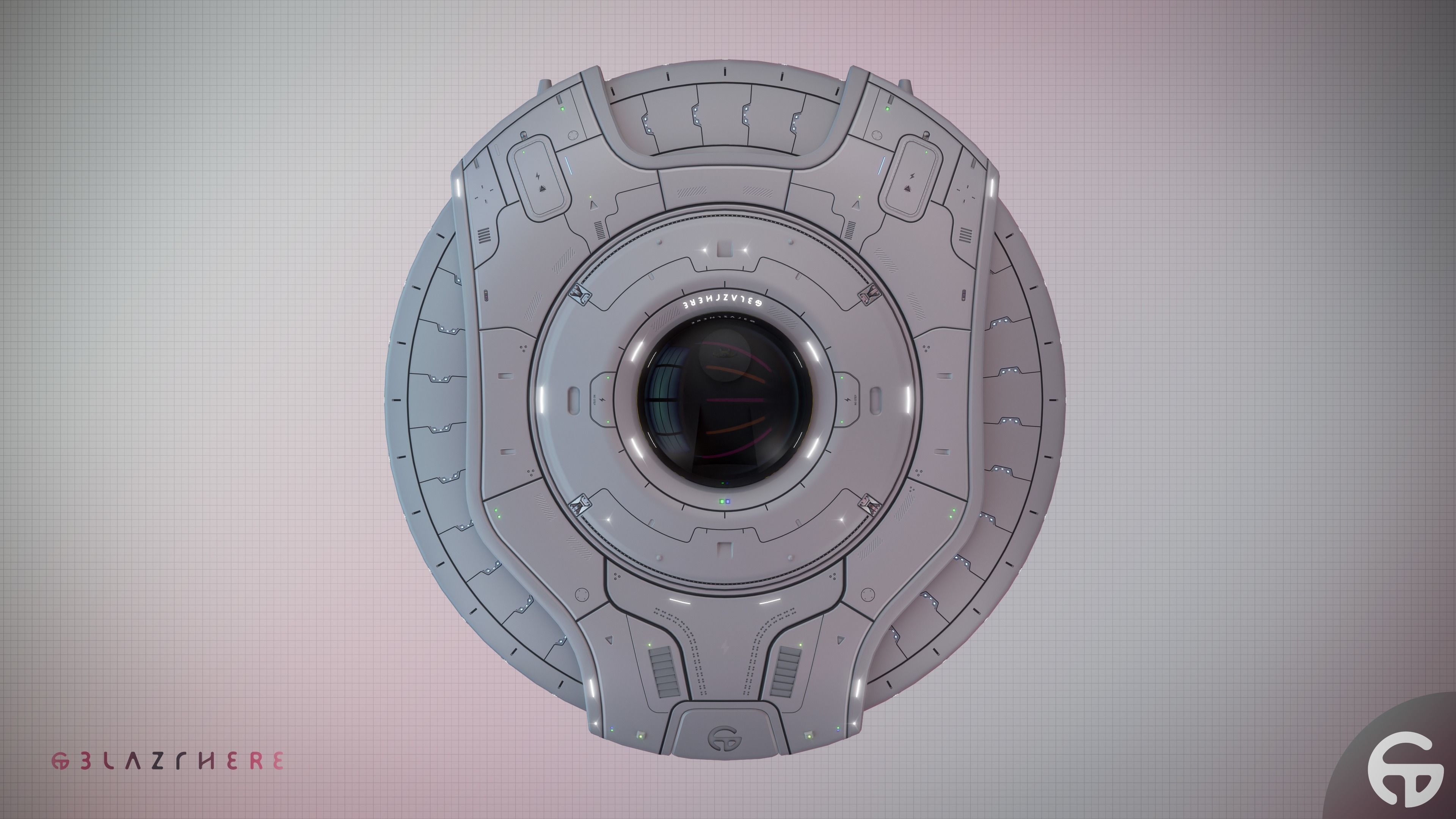 Oblasphere UFO Spaceship 3D Model Low-poly 3D model_20