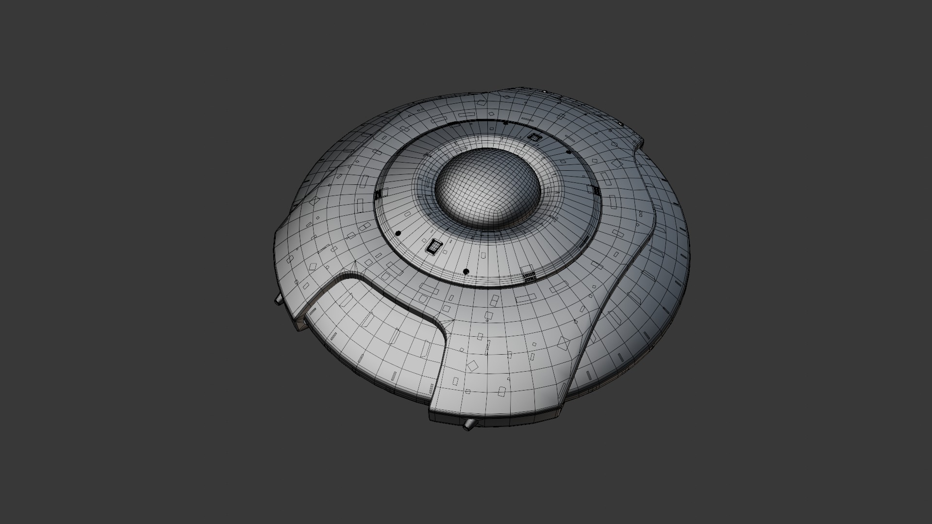 Oblasphere UFO Spaceship 3D Model Low-poly 3D model_27
