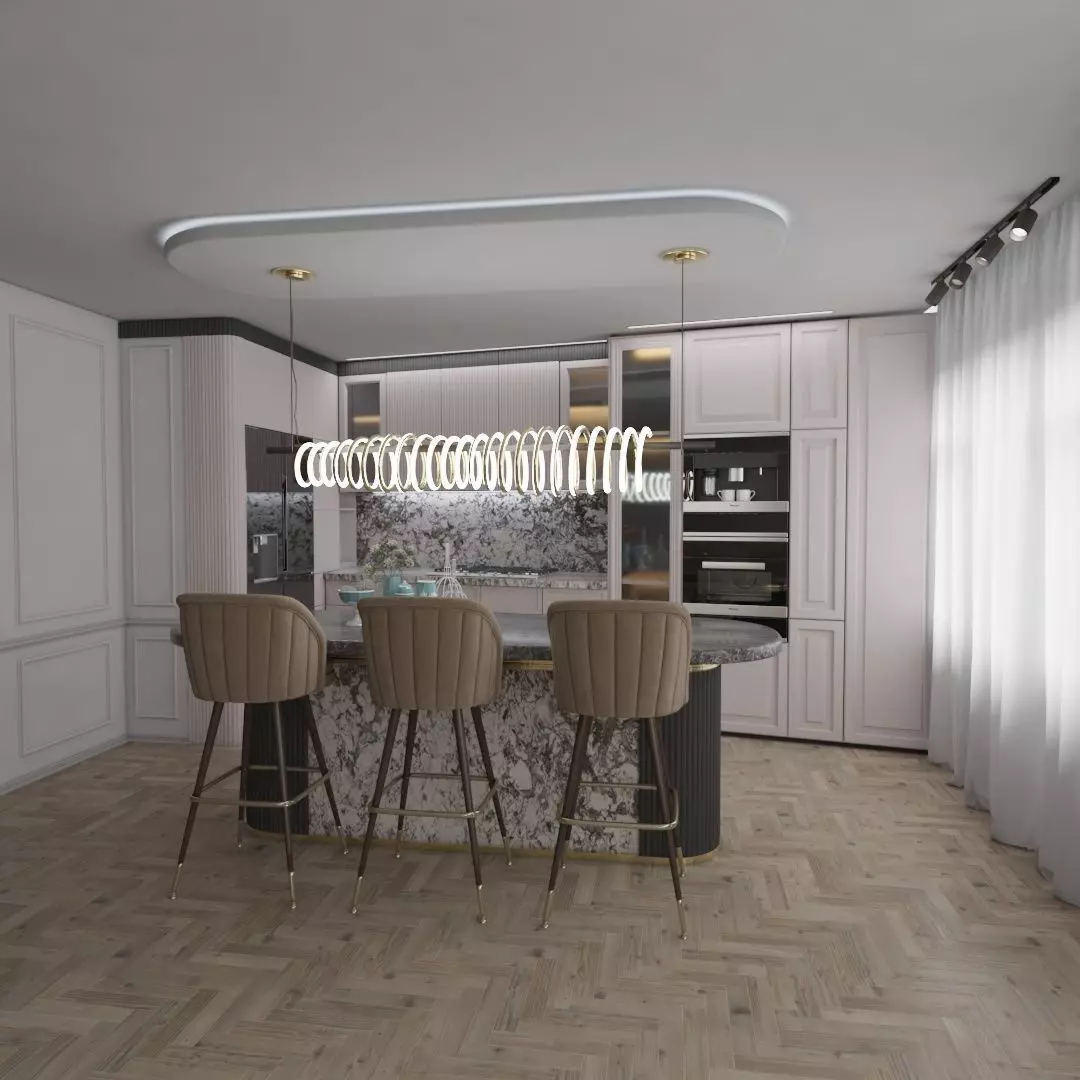 Neo Classic kitchen  3D model_0