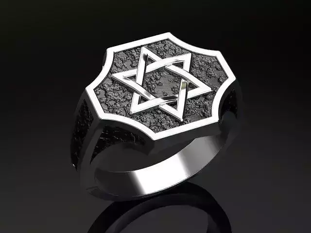 Signet ring star of David 3D print model