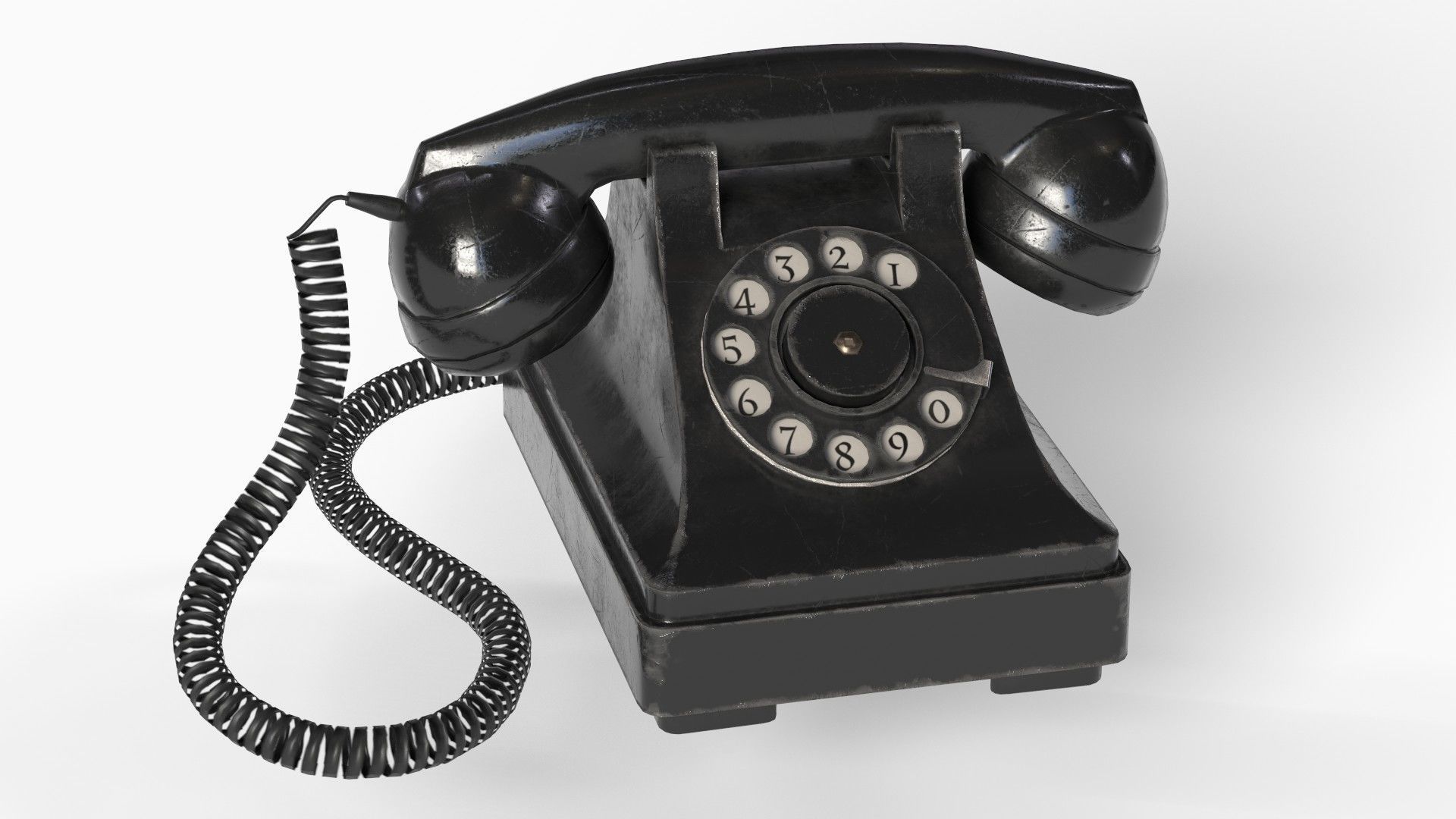 Retro Phone Low-poly 3D model_9
