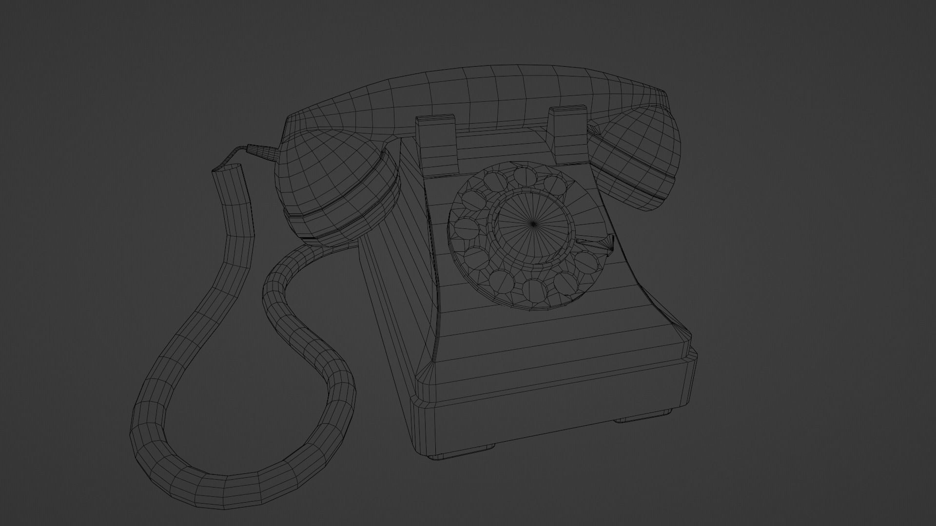 Retro Phone Low-poly 3D model_1