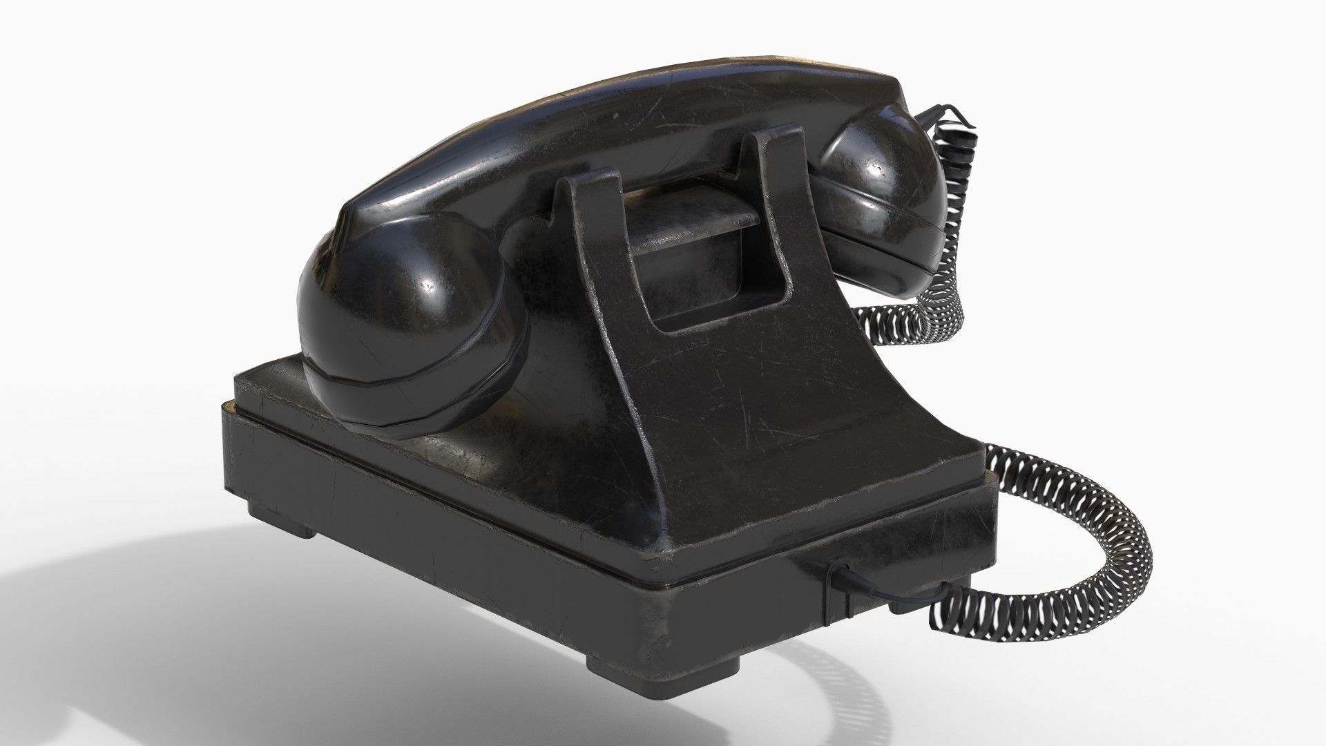 Retro Phone Low-poly 3D model_6
