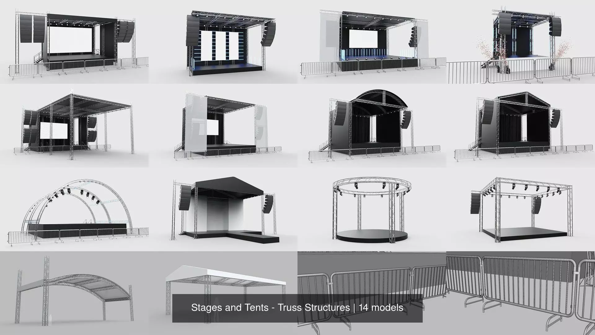 Stages and Tents - Truss Structures 3D Model Collection_0