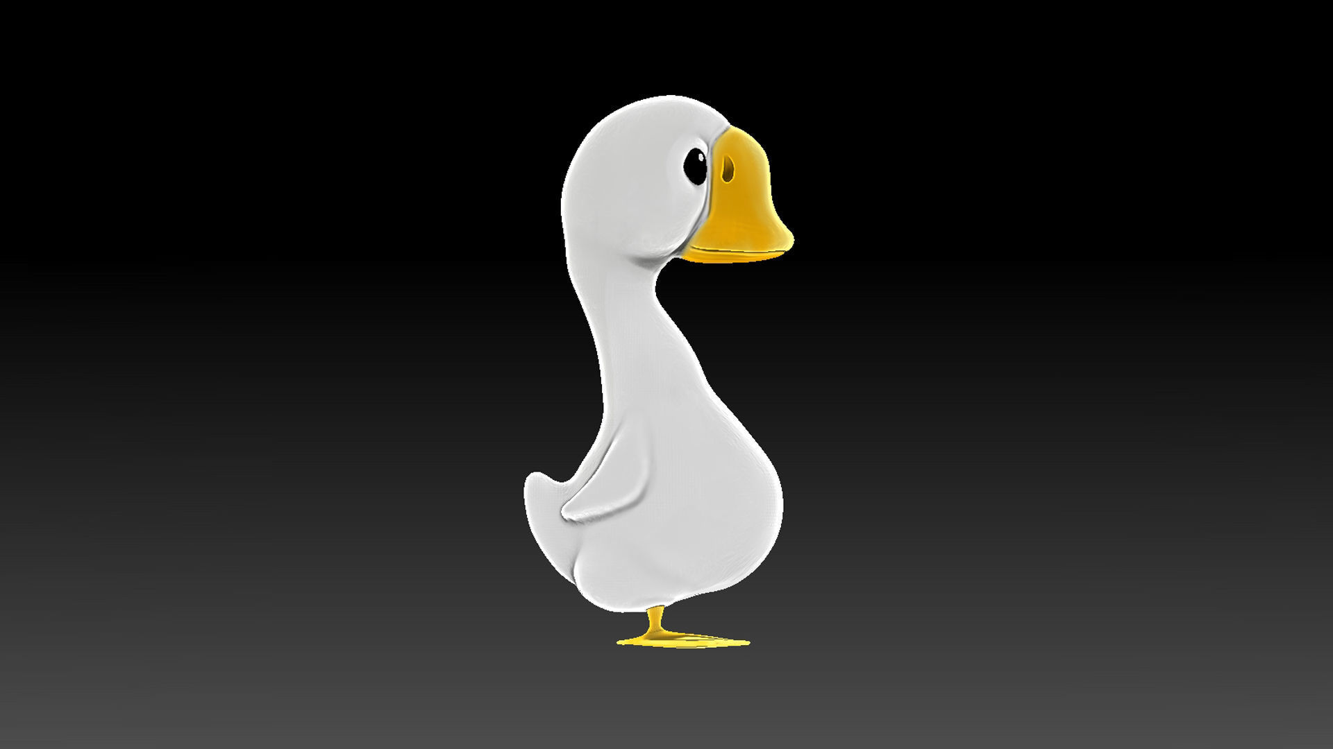 Cute duck 3D Print ready textured model 3D print model_7