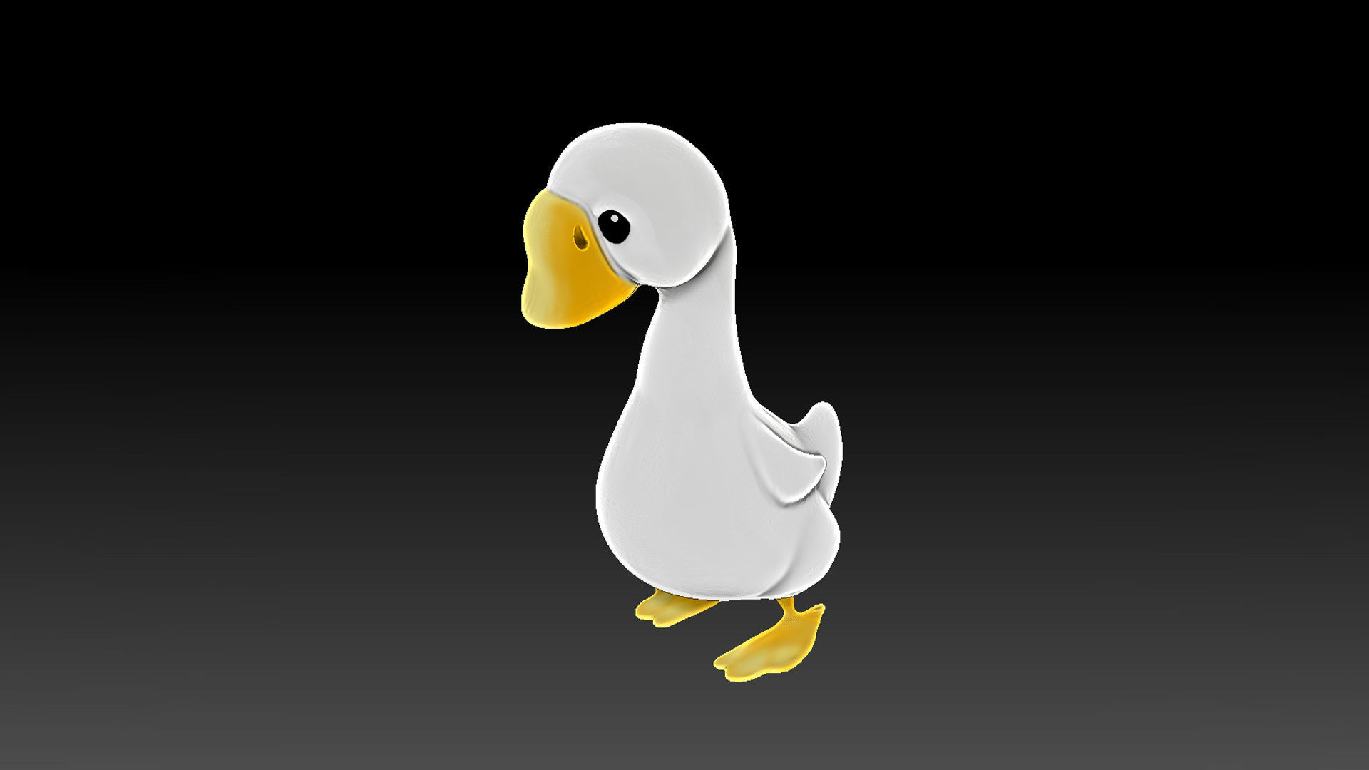 Cute duck 3D Print ready textured model 3D print model_8