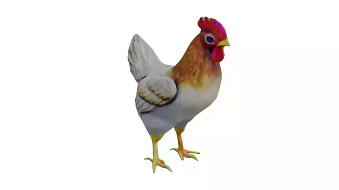 Chicken low poly Low-poly 3D model