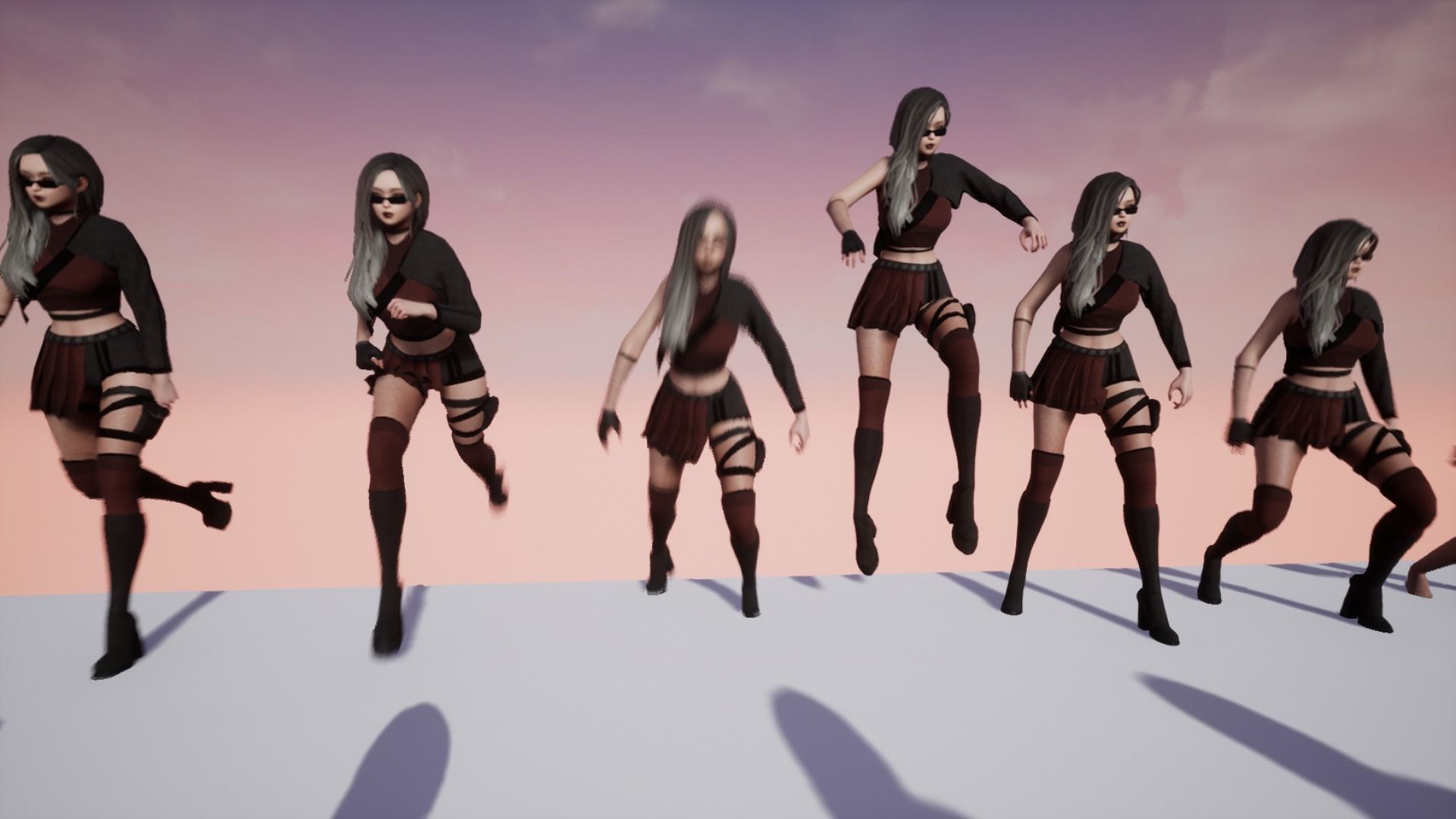 Techwear Girl - Modular Female Character Low-poly 3D model_21